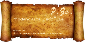 Prodanovics Zsófia névjegykártya